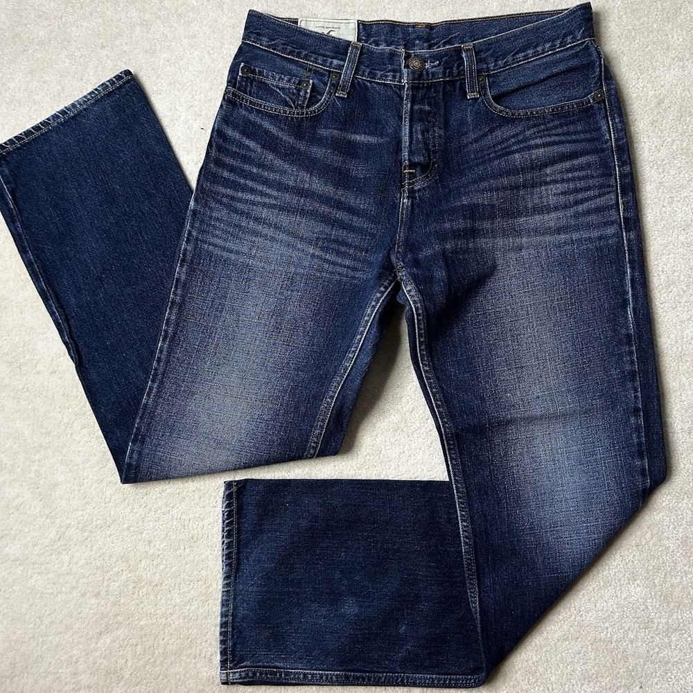 Vintage Y2K Hollister Bootcut Jeans Mens 30x30 Denim Blue Whisker Cotton
